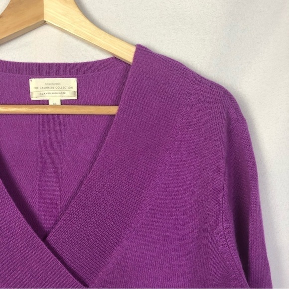 Anthropologie The Cashmere Collection Cassini Purple Knit Sweater XS - Picture 4 of 5